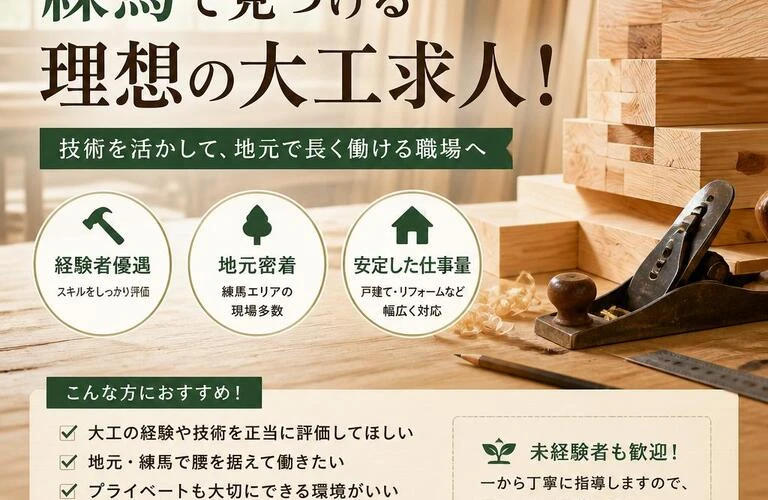 練馬で見つける理想の大工求人!