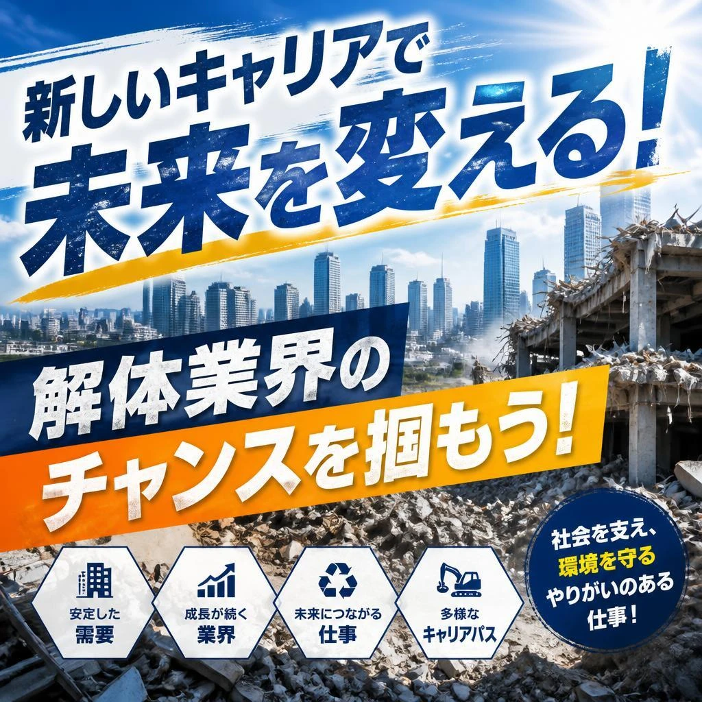 新しいキャリアで未来を変える！解体業界のチャンスを掴もう！
