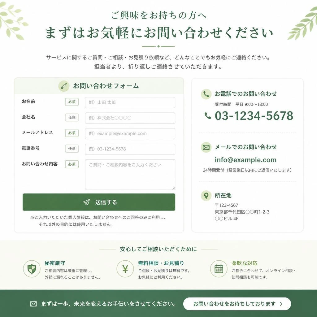 今すぐお問い合わせを！