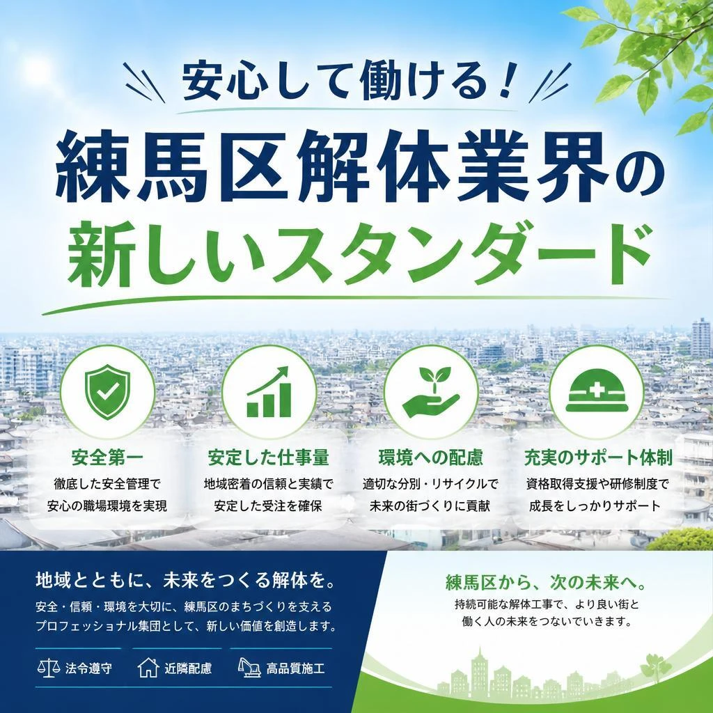 安心して働ける！練馬区解体業界の新しいスタンダード