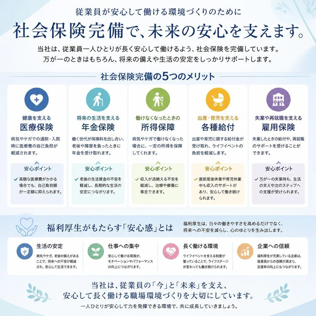 私たちの社会保険完備のメリット