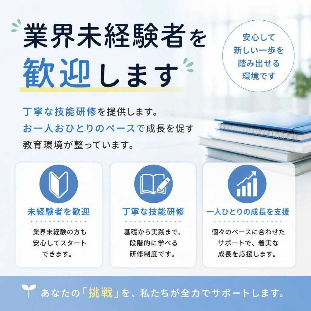 未経験者でも安心のサポート体制