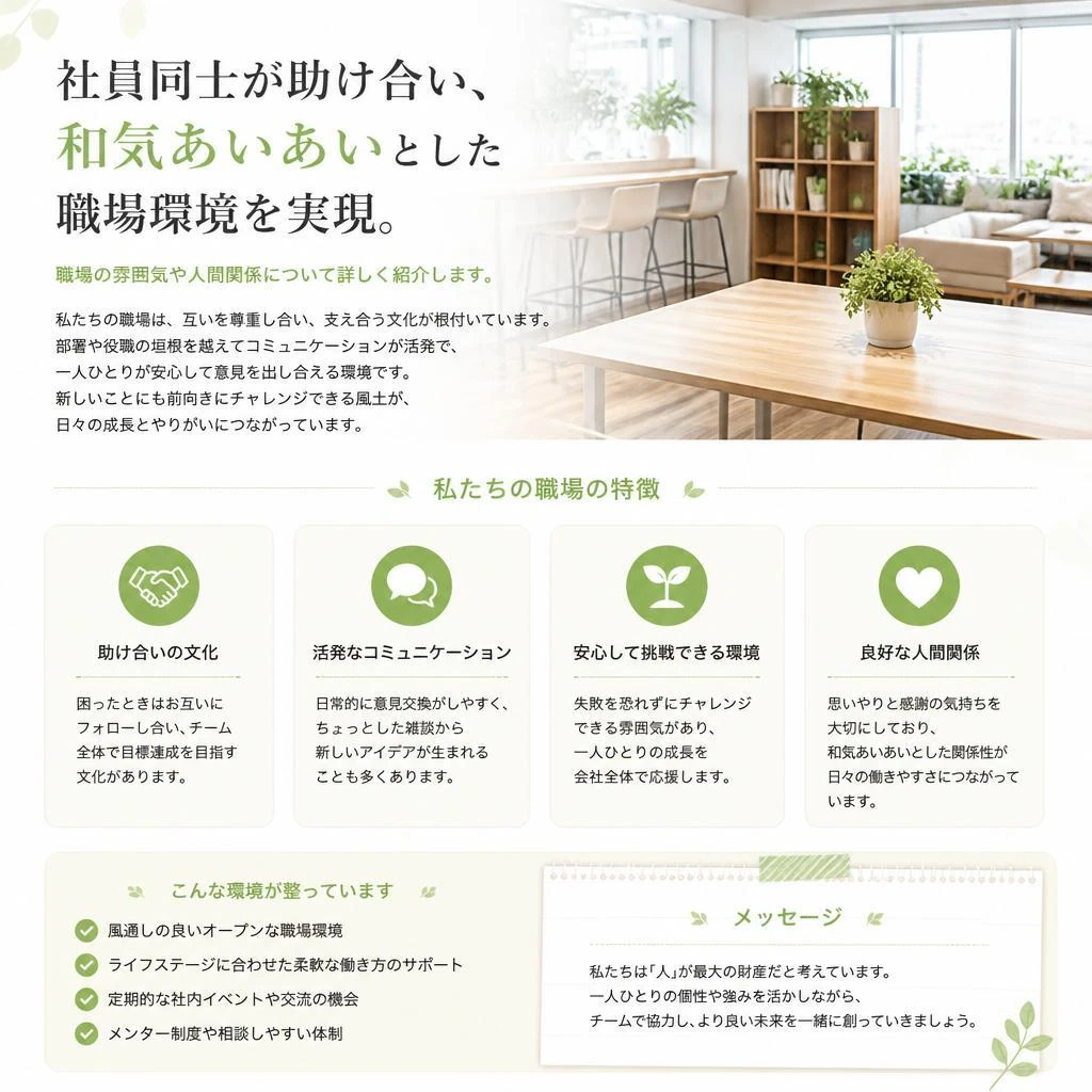 働きやすい職場環境