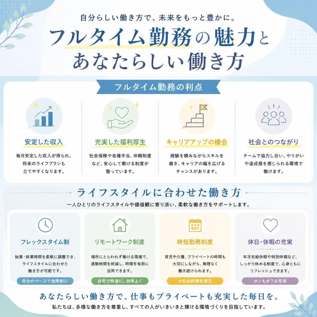 フルタイムでの安定した働き方