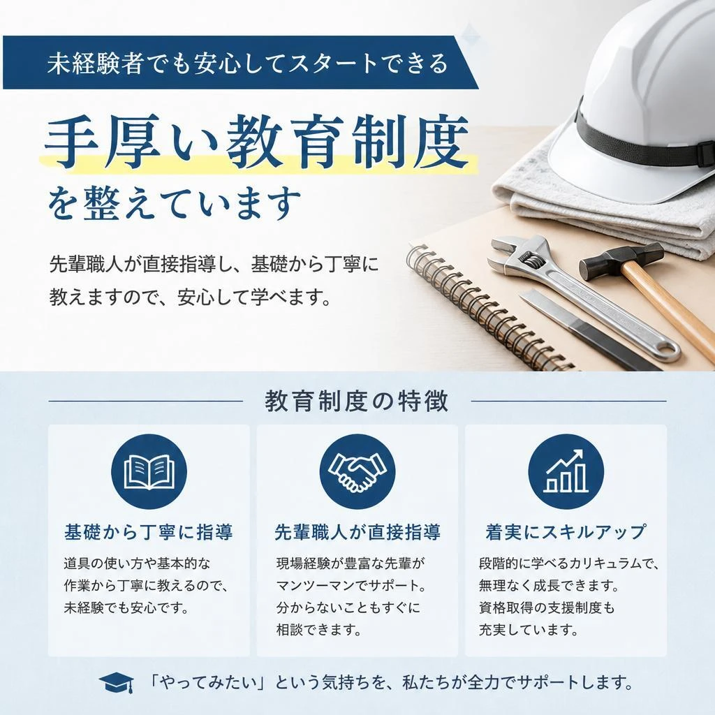 未経験者でも安心の教育体制