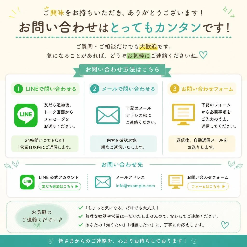 今すぐお問い合わせを！