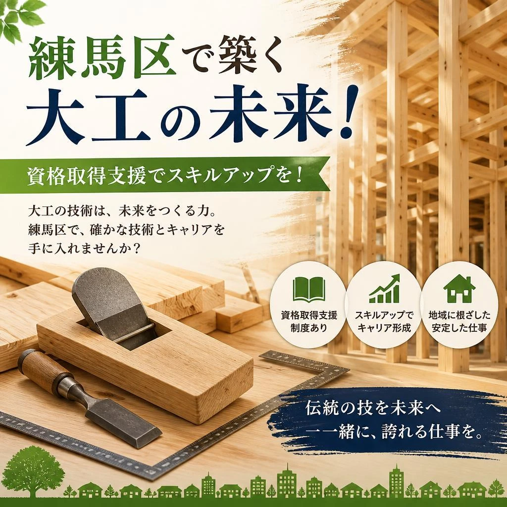 練馬区で築く大工の未来！資格取得支援でスキルアップを！