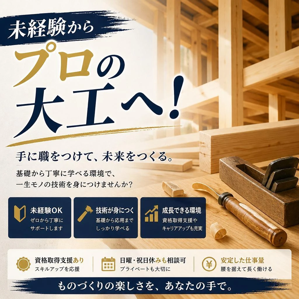 未経験からプロの大工へ！