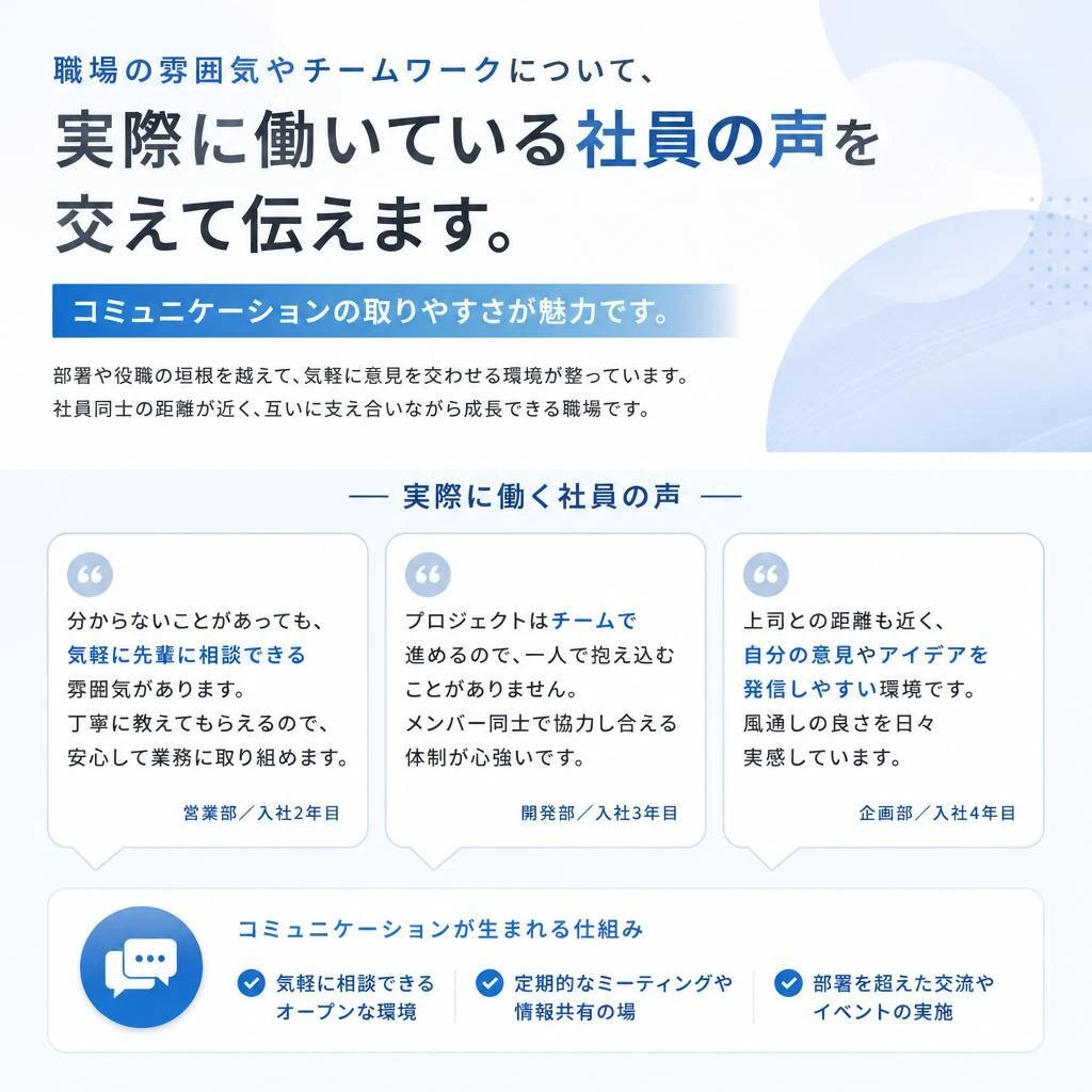 働きやすい職場環境の紹介