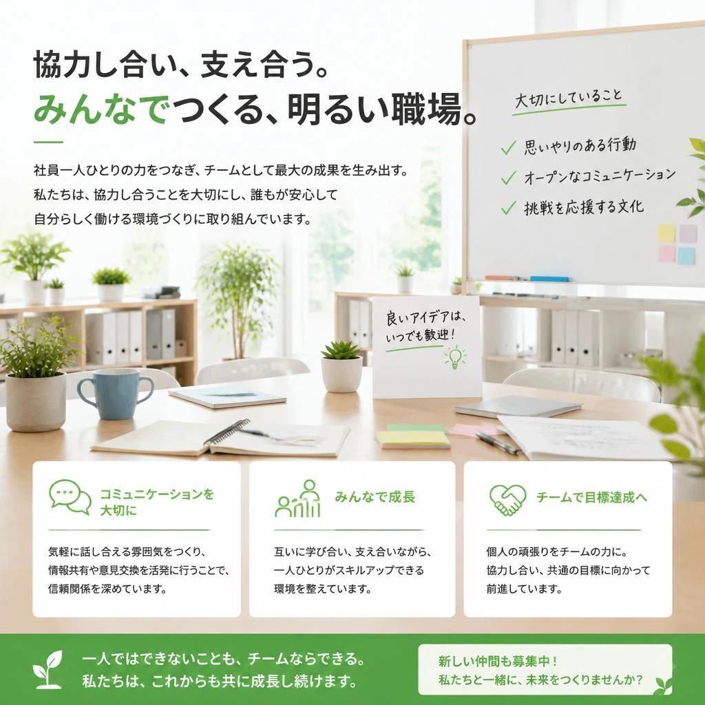 職場の環境とチームワーク